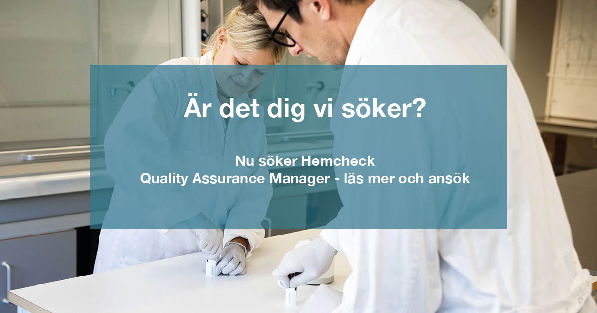 Hemcheck söker Quality Assurance Manager - är det dig vi söker?